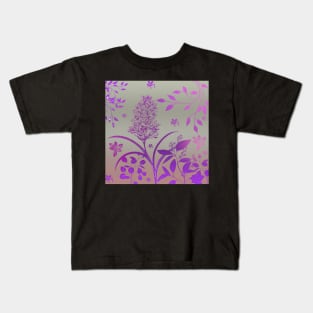 Flower and leaves on gradient background Kids T-Shirt